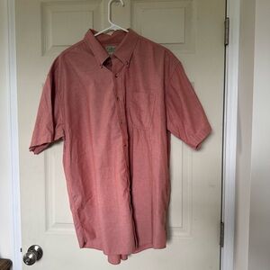 L.L. Bean Orange Casual Button Down Shirt Short Sleeve